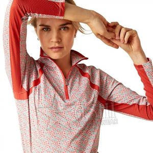 เสื้อโชว์ขี่ม้าหญิงแขนยาวมีซิปขึ้นชั้นฐานเสื้อสำหรับกิจกรรมกลางแจ้งชุดขี่ม้าพร้อมลูกไม้ - Product Image 5