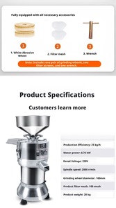 Máquina comercial para hacer leche de soja, extractor de pulpa de frijol de acero inoxidable, equipo de procesamiento de leche vegetal fácil de operar - Product Image 5