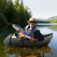 Bateau gonflable de pêche à la mouche en PVC personnalisé avec 1 an de garantie pour 2 pêcheurs, respectueux de l'environnement, pour la pêche en lac
