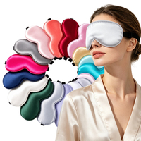 Masker Mata Tidur Sutra Tali Elastis yang Dapat Disesuaikan Satin Lembut Penghalang Cahaya Ramah Kulit Alat Bantu Tidur untuk Perjalanan, Tidur Siang, Tidur Malam