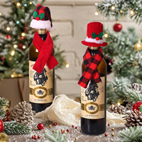 Juego de 2 Piezas de Decoración Festiva para Mesa de Comedor, Diseño Creativo de Bufanda, Gorro y Botella, Reutilizables, Duraderos, Decoraciones Navideñas