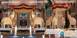 ตกแต่งมณฑปงานแต่งงานพระพิฆเนศ เสาไฟเบอร์กลาสสี่เสา สไตล์โมเดิร์น น้ำหนักเบา ปรับแต่งสีและขนาดได้ - Product Image 6