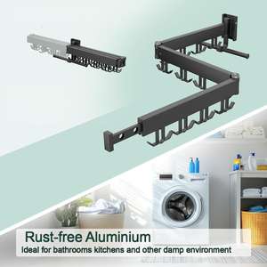 Tendedero de Ropa Plegable de Alta Calidad, Tendedero de Ropa Montado en la Pared, Tendedero de Ropa Retráctil para Colgar Ropa - Product Image 4