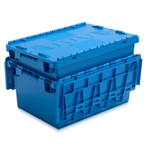 Contenedor de Almacenamiento de Plástico Apilable y Encajable con Tapa Adjunta, Personalizable con Logotipo, Colorido, para Transporte, en Venta - Product Image 1