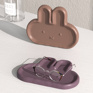 Moule en silicone LEQU Happy And Fun Rabbit Tray, moule 3D réutilisable pour la résine époxy, pour le rangement de bijoux, décoration de la maison - Product Image 5