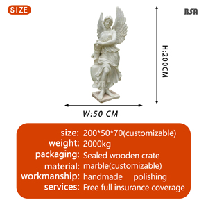Sculpture d'anges en marbre grandeur nature Statue d'<span class=keywords><strong>ange</strong></span> Statues d'<span class=keywords><strong>ange</strong></span> de jardin pour jardin - Product Image 3