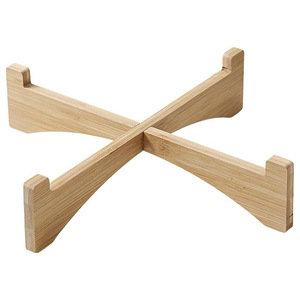 Solid Wood Flower <b>Pot</b> <b>Stand</b> For Indoor Desktop Plant Display Cross Base Simple Style - Product Image 5