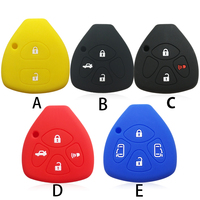 Étui porte-clés en gel de silice pour Toyota Yaris/Vitz Auris Mk I 2007 Corolla Verso Hilux 7 RAV4 Porte Camry 2/3/4 boutons