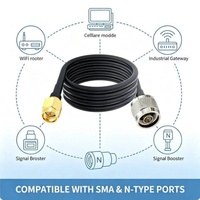 Kabel Ekstensi Jumper RF Koaksial LMR240 Low Loss SMA Male ke N Male 20cm Double Shielded untuk Penguat Sinyal Antena Repeater