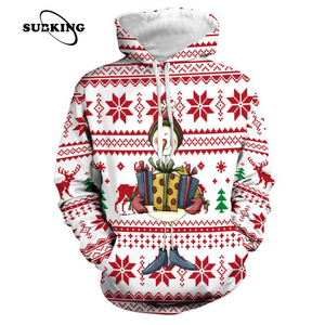 패션 남자 여자 전신 인쇄 크리스마스 후디 운동복 <span class=keywords><strong>100</strong></span> 폴리 에스터 대형 3d 승화 크리스마스 후드 - Product Image 3