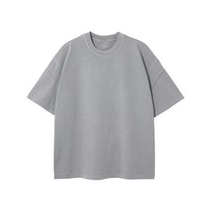 เสื้อยืดคอตตอนถักลายวินเทจไซส์ใหญ่สำหรับผู้ชาย ทรงโอเวอร์ไซส์ คอกลม แขนสั้น ลายพิมพ์ สไตล์ไฮสตรีท - Product Image 6