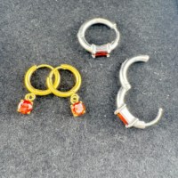 Pendientes de cuentas de moda india de acero inoxidable Cc imán 18K oro polímero arcilla laboratorio diamante pendientes pantalla para Mujeres Hombres
