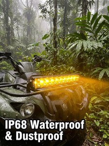 Barre lumineuse LED bicolore à 2 rangées, blanc ambre commutable, éclairage tout-terrain, étanche, pour camion 4x4, SUV, éclairage <span class=keywords><strong>de</strong></span> travail LED - Product Image 2