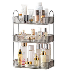 Organisateur de coiffeuse de salle de bain en plastique à 3 niveaux <span class=keywords><strong>Étagère</strong></span> de maquillage moulée par injection pour les cosmétiques Organisateur de coiffeuse de comptoir - Product Image 3