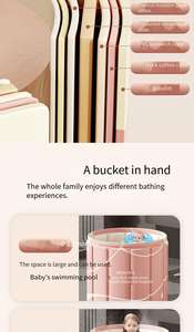 Bañera <span class=keywords><strong>Plegable</strong></span> de Plástico para Adultos y Niños, Cómoda Bañera Doméstica <span class=keywords><strong>con</strong></span> Función de Asiento para Baños de Hidromasaje - Product Image 5