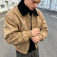 Blouson bomber décontracté coupe ample en toile coupe-vent pour homme, style streetwear
