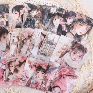 50 hojas/paquete de fondo de personaje, libro para la cabeza, diario romántico para niñas, serie de papel de respaldo - Product Image 3