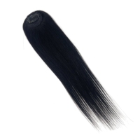 XF LONGFOR Extension de cheveux brésiliens vierges Remy de qualité supérieure, lisses, 10 pouces, avec fermeture à clip unique, frange avant et patch latéral pour femme