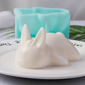 Kedi Panna Cotta Corgi köpek puding silikon kalıp 3D tavşan mus kek için