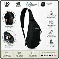 Sac à bandoulière en polyester recyclé 5L, sac à bandoulière en maille respirante pour la randonnée, les voyages, l'usage quotidien, OEM ODM, logo personnalisé
