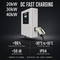 Nouveau petit chargeur DC pour véhicules électriques 20 kW, Wallbox mural, CCS2, OCPP 1.6J, carte RFID, écran LCD 5 pouces, équilibrage dynamique du chargeur, WrightCharge