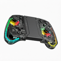 Manette de jeu sans fil Bluetooth RGB avec joystick à effet Hall électromagnétique, détection de vibration, fonction Turbo et programmation six axes