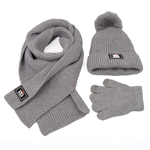 Mềm Mại Sang Trọng Ấm Áp Thêu Dài Acrylic Tùy Chỉnh Dệt Kim Mùa Đông Beanie Mũ Với Khăn Găng Tay Và Hat Set - Product Image 4