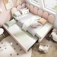 Modernes Holz-Doppelbett/Queensize-Bett mit Stauraum und Regalen, Platzsparendes Umweltfreundliches Rosa Schlafzimmer-Apartment-Bett
