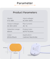 Interrupteur Tactile LED Intelligent Slovelight de Haute Qualité pour Panneau en Bois, AC 85V-265V, 1A, IP22, en Aluminium et ABS, à Encastrer