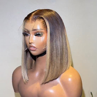 Perruque Bob Lace Frontale 13X4 Pas Chère, Coupe Droite, 100% Cheveux Humains Naturels, Tissages et Perruques Bob, Perruque Bob Brésilienne Non Traitée pour Femme