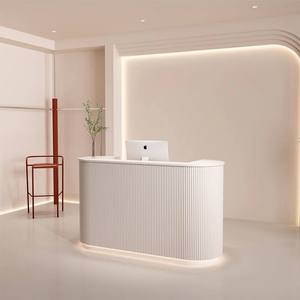 New Best Selling Custom Reception Desk Beauty Salon Counter Small Reception Table Nail Salon <b>Circular</b> Reception Desk - Product Image 3