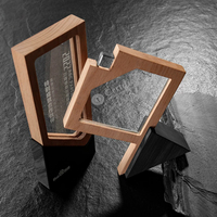 Trophée en cristal avec cadre en bois personnalisé, récompense sportive ou d'entreprise, cuboïde doré poli, logo gravé au laser, certificat, souvenir, cadeau