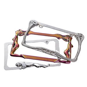 Telaio targa fissa in lega di zinco argento design serpente - Product Image 4