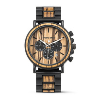 Jam Tangan Kayu Multifungsi Kronograf Pria Model Terbaru Tren Fashion, Jam Tangan Kayu Quartz Kustom