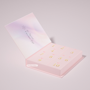 Calendario de Adviento Magnético Rosa con Cajón, Caja de Cuenta Regresiva Navideña Hecha a Mano para Cosméticos, Crema Facial, Polvo Suelto - Product Image 2