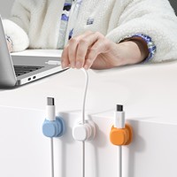 6 pièces auto-adhésif magnétique câble organisateur Clips support de fil en plastique pour la gestion du cordon de bureau pas de perceuse requise rangement de table