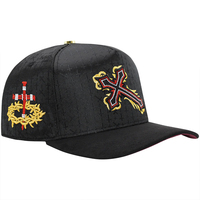 OEM ODM Nieuwe Stijl Zwarte Cross 3D Borduurwerk Gouden Bies Baseball Pet Verstelbaar Suède Sportief Luipaard Fruitpatroon Unisex