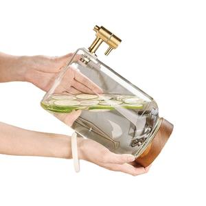 Botella de agua fría con grifo, vidrio resistente a altas temperaturas, almacenamiento de agua para el hogar, botella de agua fría, té de frutas - Product Image 1