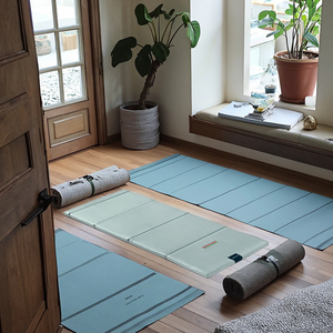 Colchón plegable POE del fabricante <span class=keywords><strong>nacional</strong></span> con funda verde para uso en dormitorio para internado escolar o práctica <span class=keywords><strong>de</strong></span> YOGA - Product Image 1