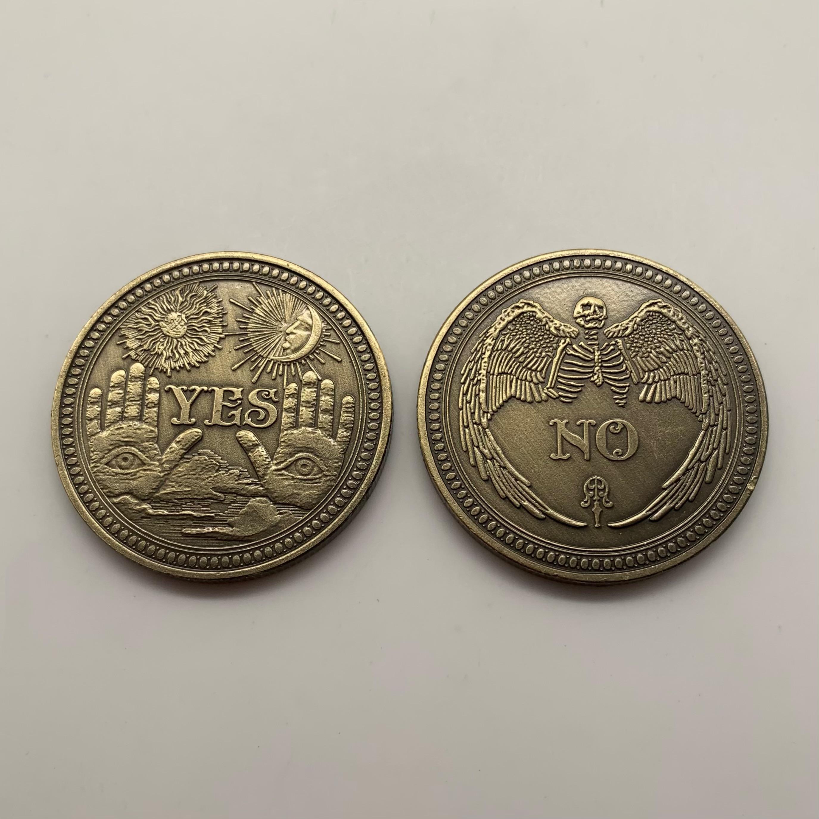 결정 동전 예/아니요 마법 장난감 행운의 동전 앤티크 골드 기념 동전| Alibaba.com