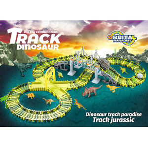 Set de Juego de Pista de Dinosaurios <span class=keywords><strong>Paradise</strong></span>, 220 Piezas, Pista Orbital de Ensamblaje DIY, Juguete de Plástico ABS para Educación - Product Image 2