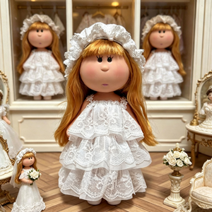 Conjunto de Ropa para Muñecas Estilo Occidental, Top a Rayas, Vestido de Novia para Niñas, Traje de Tela de Dibujos Animados, 24 cm - Product Image 6