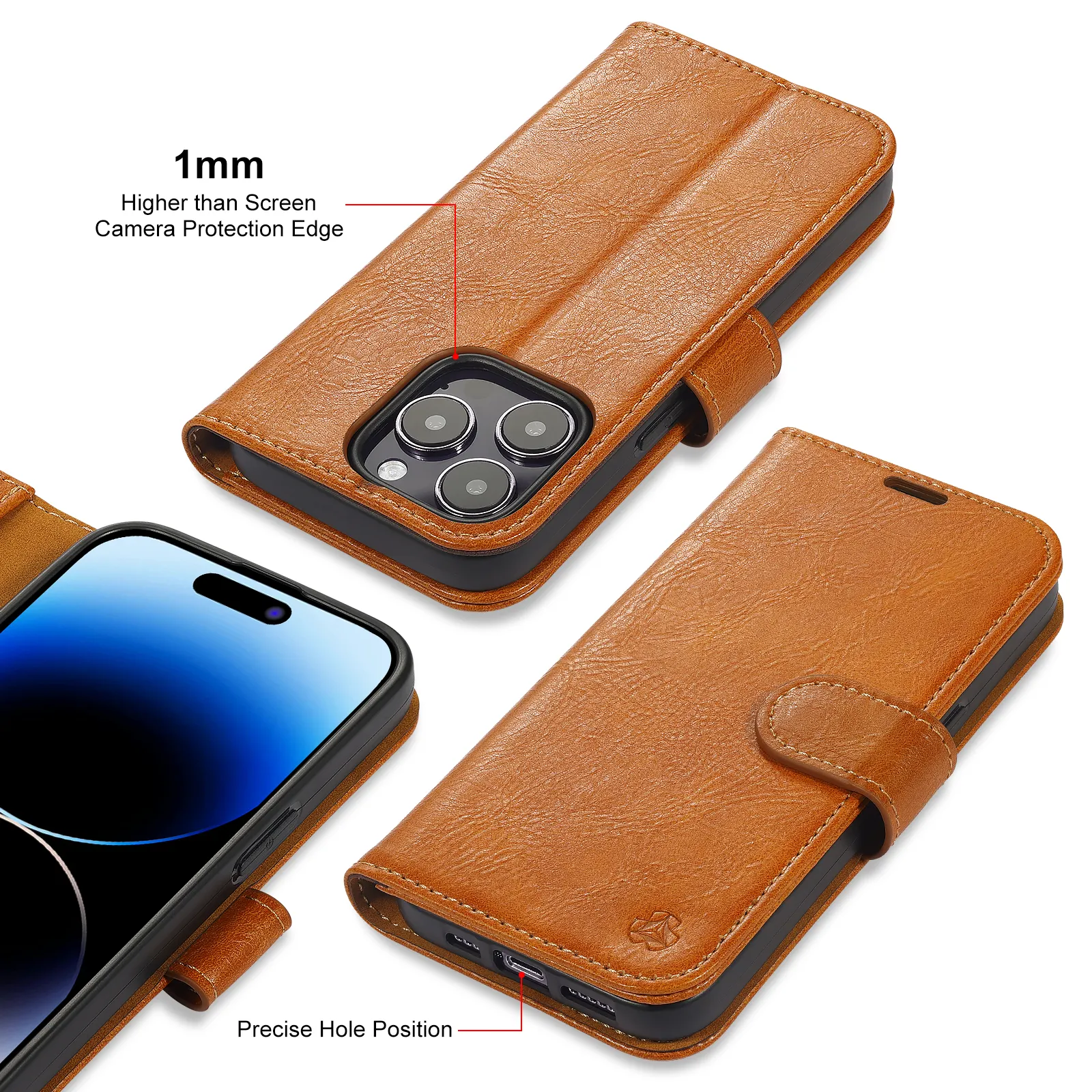 Promotion phone wallet luxury pu leather case for iphone 14 pro max cover phone leather mobile phone cases