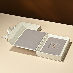 Custom Jewelry <b>storage</b> box, flip cover creative ribbon design ring necklace jewelry display gift box - Product Image 4