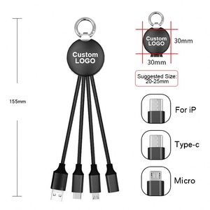 Led <b>3</b>-In-1 Short Charger Type-C <b>Usb</b> 15Cm Mobile Phones Electronics Cord Gift <b>3</b> in 1 Charging <b>Cable</b> Logo Ready to Ship - Product Image 3
