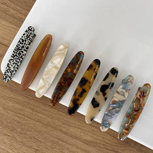 도매 아세테이트 머리핀 사용자 정의 로고 이름 프랑스 오리 헤어 클립 여성 헤어 핀 액세서리 여성 - Product Image 2