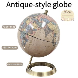 Globo Terráqueo Vintage de 20 cm con Base de Metal Bronce, Rotación de 360°, Diseño Antiguo para Decoración de Escritorio en Casa/Oficina, <span class=keywords><strong>Mapa</strong></span> de Papel Tradicional - Product Image 4