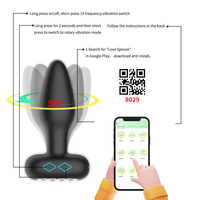 Plug anal vibrant rotatif à 360°, 10 vibrations et 4 rotations, télécommande via application, masseur de prostate en silicone, OEM ODM, logo personnalisé