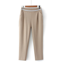 Pantalon droit décontracté pour femme toutes saisons, nouvelle collection printemps-été 2025, taille élastique, coupe fine, pour femmes d'âge moyen et âgées