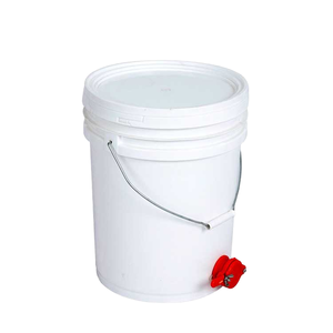 Seau rond en plastique recyclable éclaircissant de 5 gallons (15 litres/18L) avec poignée et couvercle, imprimé UV pour la peinture - Product Image 1